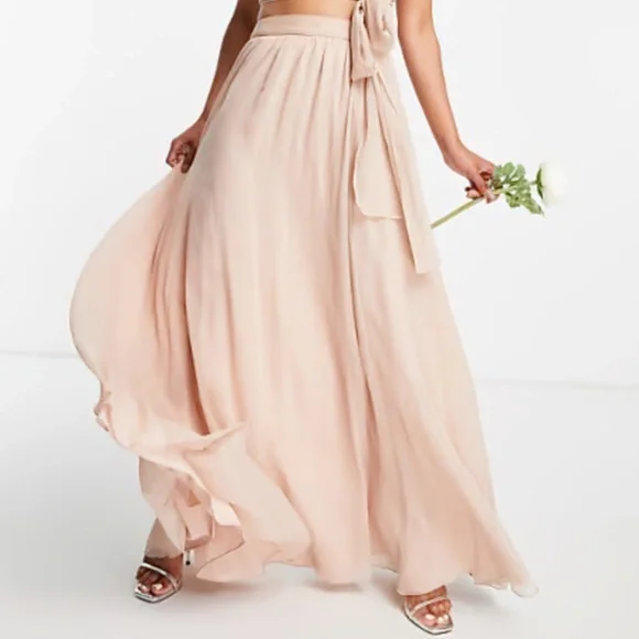 NWT Blush Maxi Skirt with Tie Waist - Picture 5 of 5